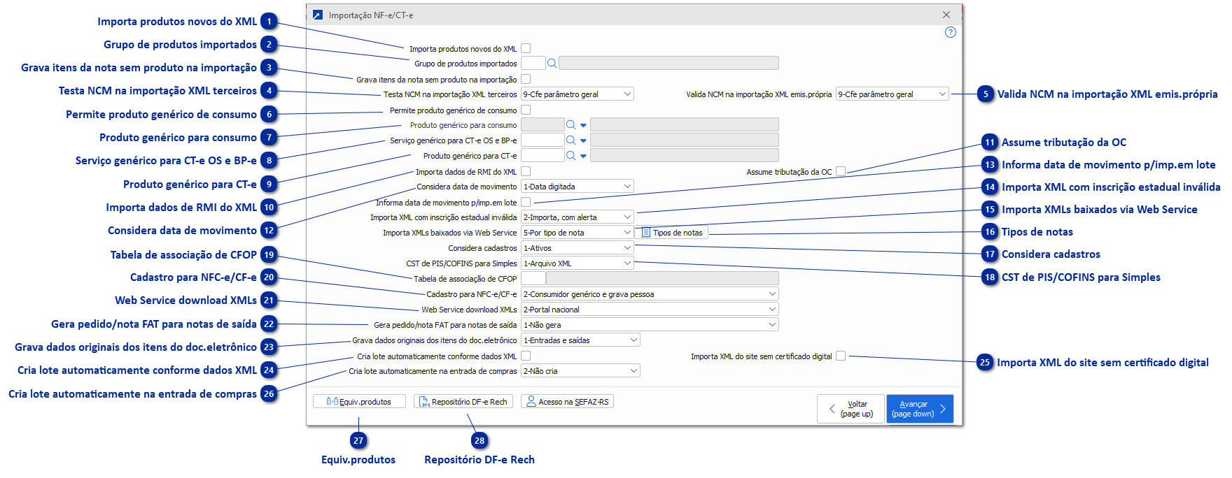 Importação NF-e/CT-e