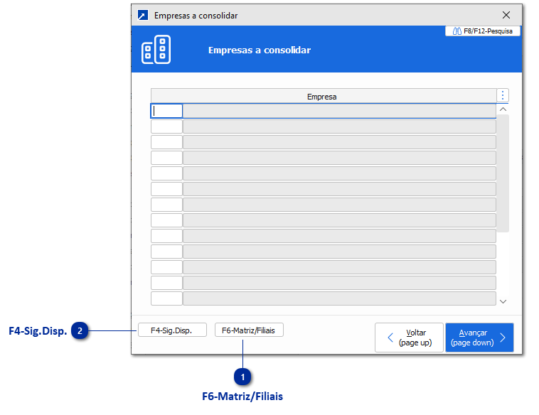 Empresas a consolidar