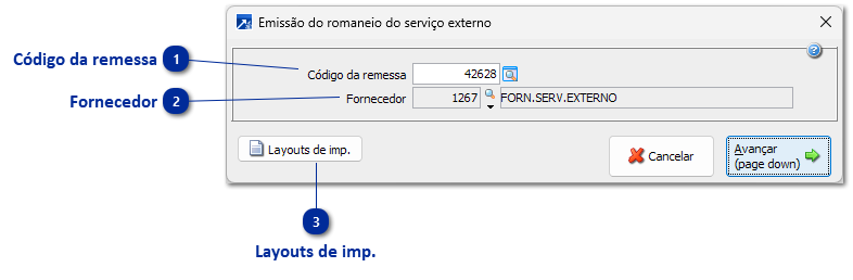 Emissão de Romaneio