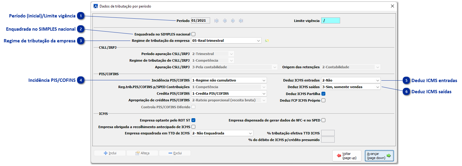 Alteração do tipo de tributação para o Estoque