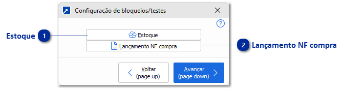 Bloqueios/testes