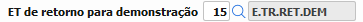 14. ET de retorno para demonstração
