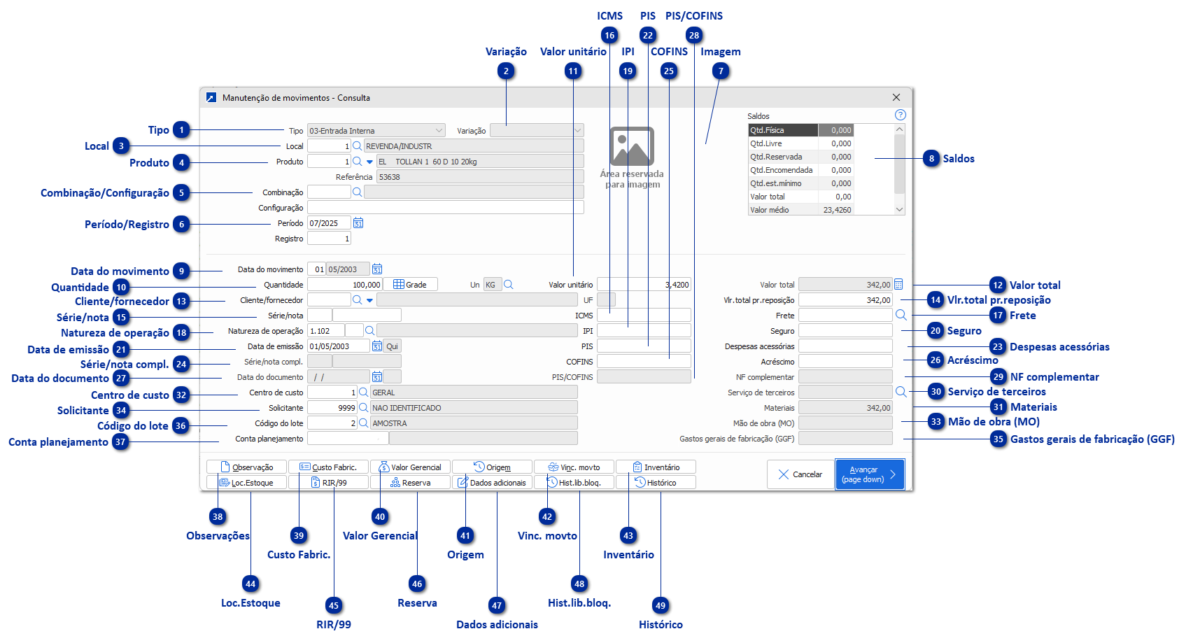 Manutenção de Movimentos