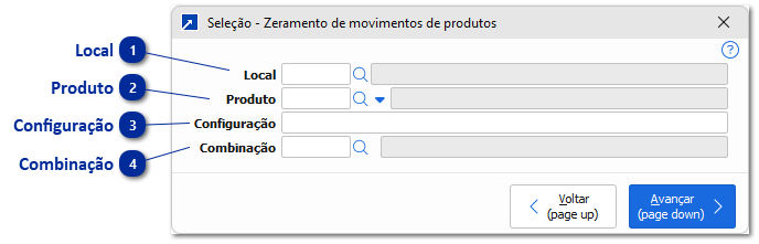 Zeramento de Movimentos de Produtos