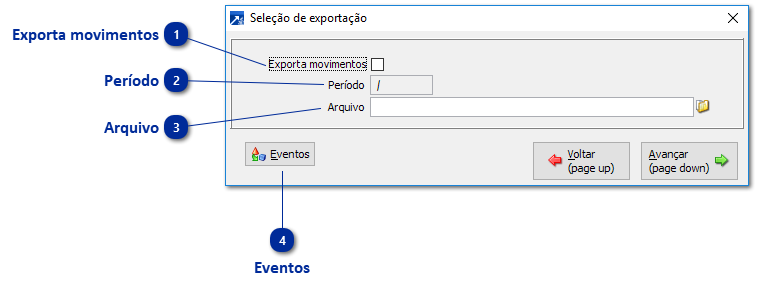 Exportação/Importação de Movimentos