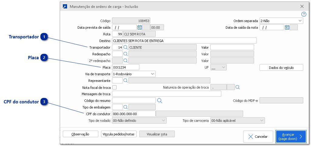 Manutenção da Ordem de Carga