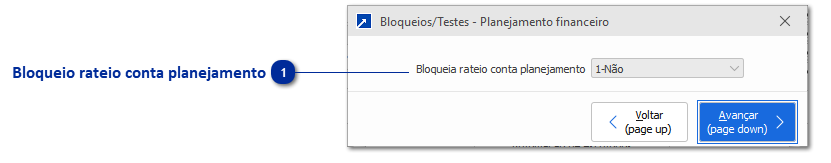 Bloqueios/Testes - Planejamento financeiro