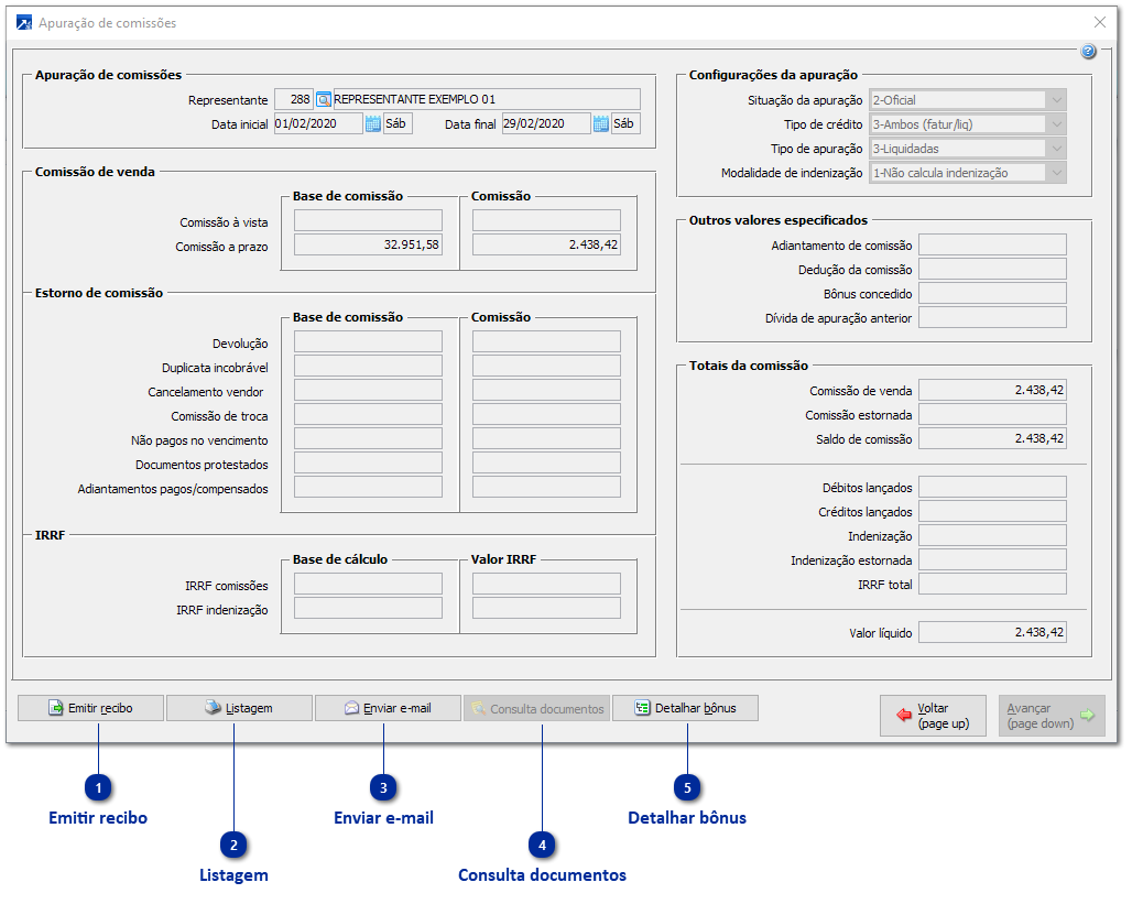 Informações da Comissão Apurada