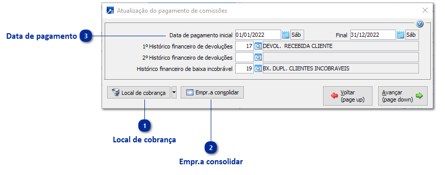 Atualização Pagamento Comissões