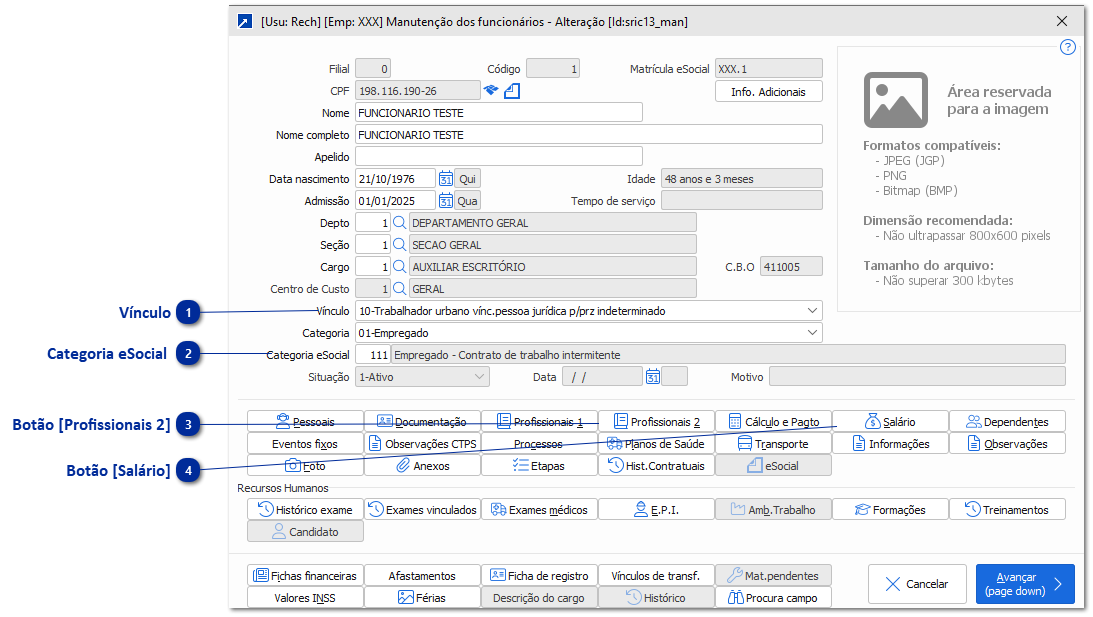 Funcionário Contrato Intermitente