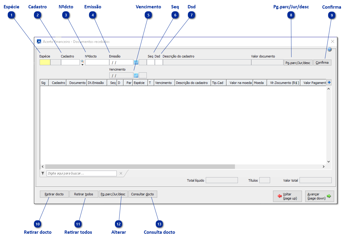 Funções para Seleção dos Documentos