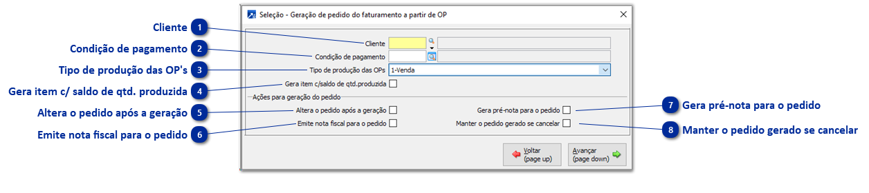 Gera Pedido a partir de OP