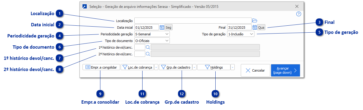 Geração de Arquivo Serasa - Simplificado