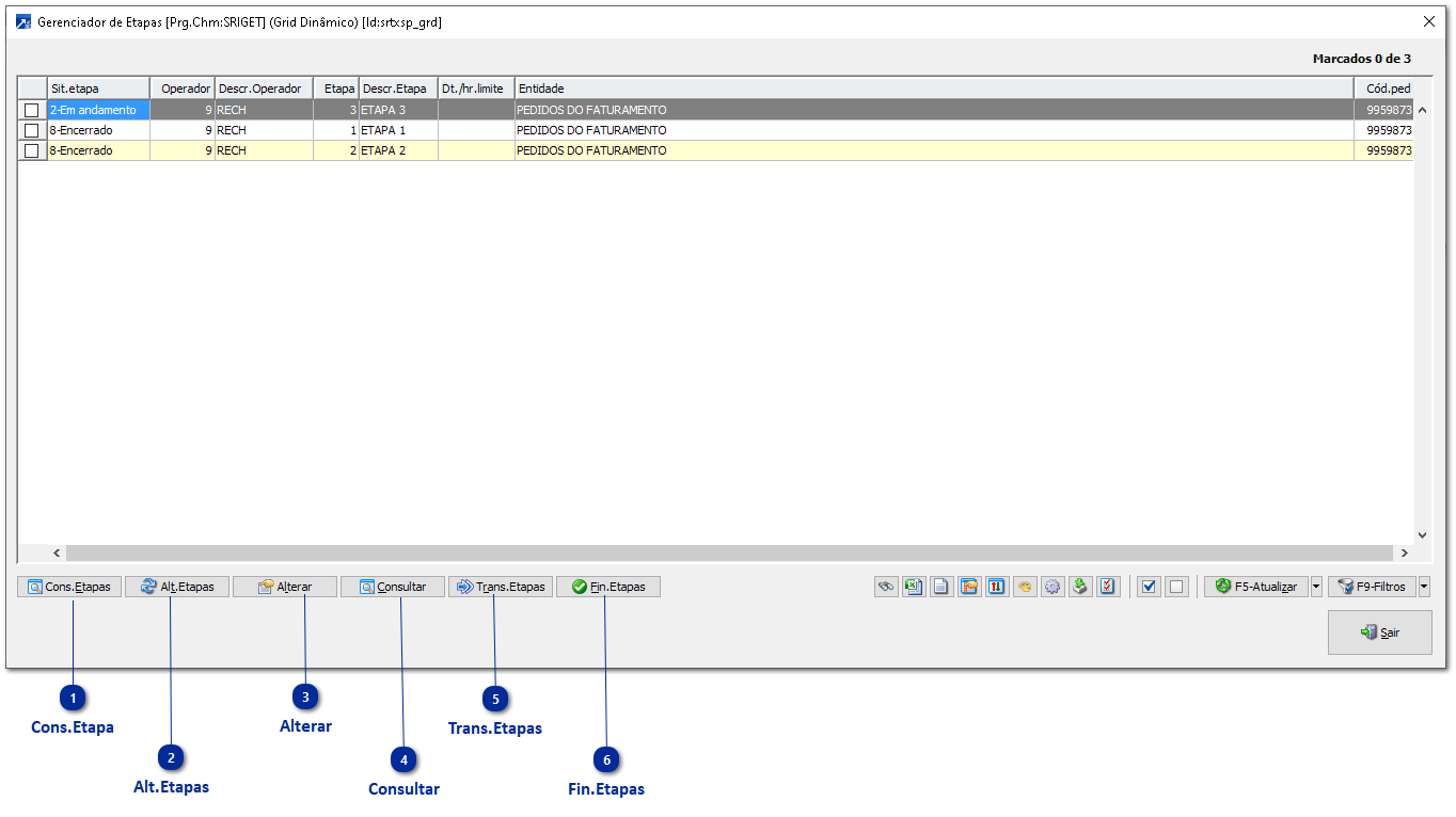 Gerenciador de Etapas