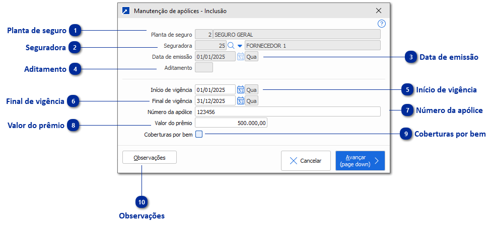 Manutenção de Apólices