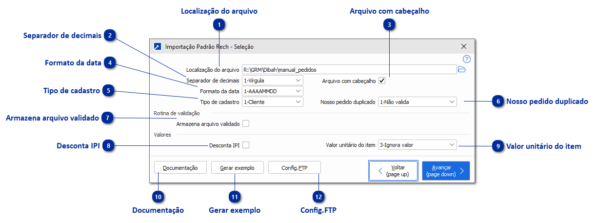 Importação de Pedidos (Padrão Rech)