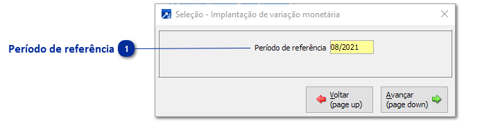 Implantação de Variação Monetária