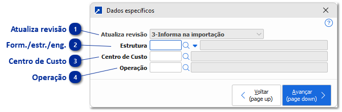 Dados Layouts Específicos