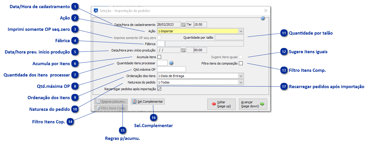Importação de Pedidos do Faturamento