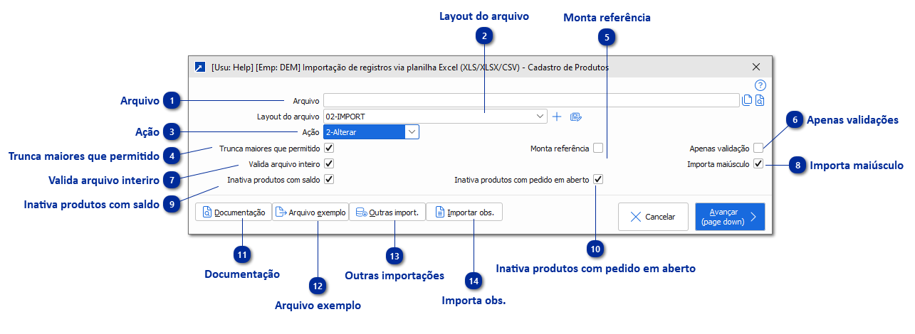 Importação de Registros Via Planilha XLS/ XLSX