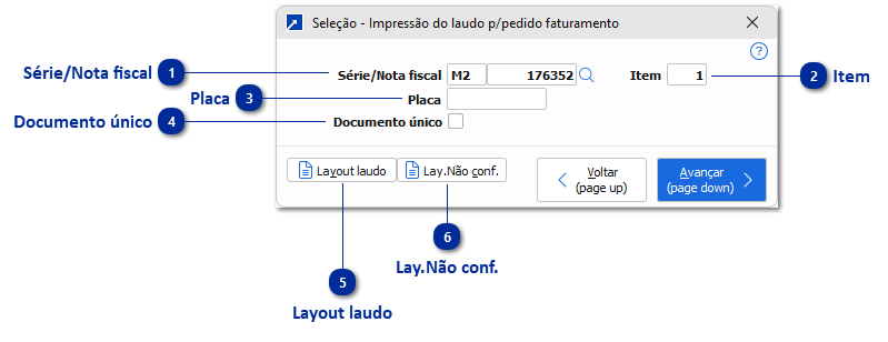 Impressão do laudo p/pedido faturamento
