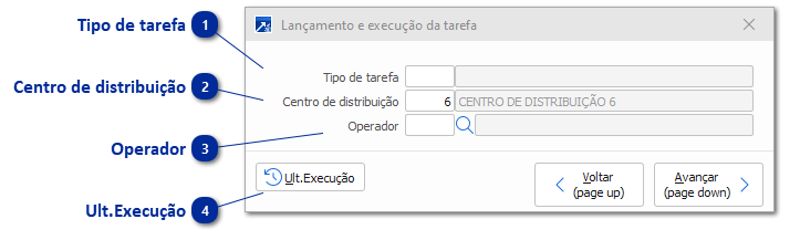 Lançamento e execução da tarefa