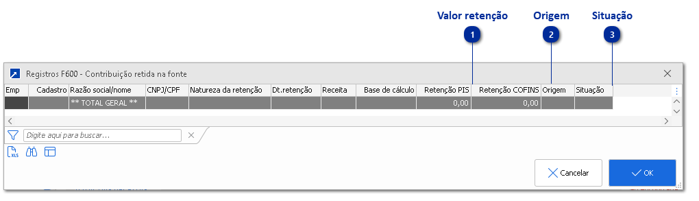 Contribuição retida na fonte (F600)