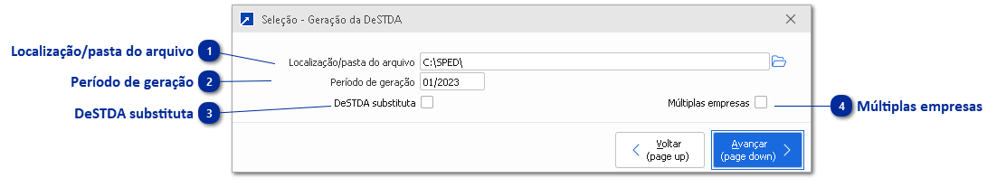 Geração do DeSTDA (SEDIF/SN)