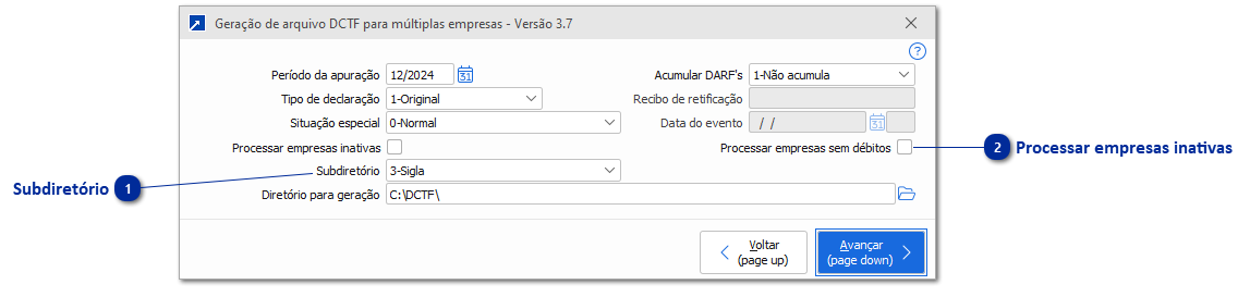 Geração do Arquivo DCTF