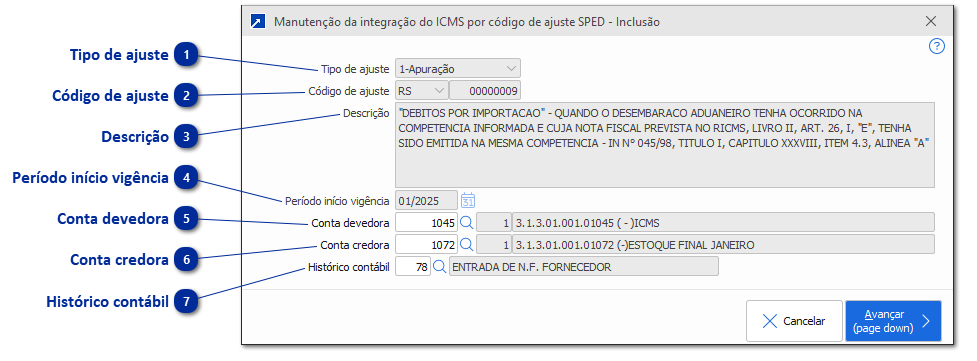Manutenção da Integração do ICMS por Código de Ajuste SPED