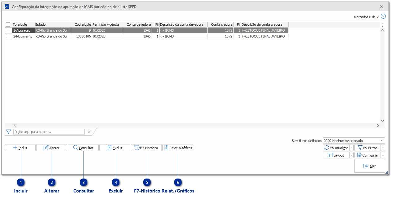 Configuração da Integração da Apuração de ICMS por Código de Ajuste SPED