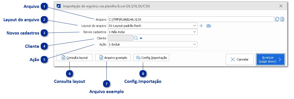 Importação de movimentos ISS via planilha