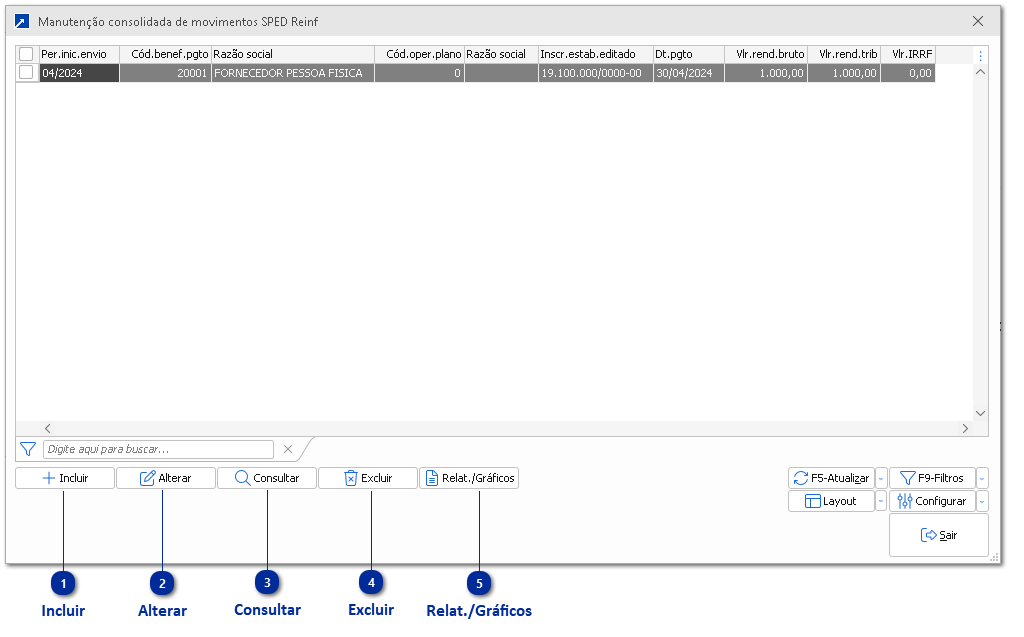 Digitação de Movimentos Reinf