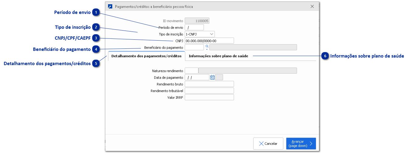 Manutenção de Movimentos Reinf