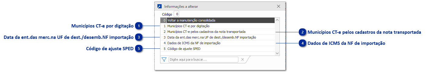 Alteração de campos dos movimentos dos livros fiscais