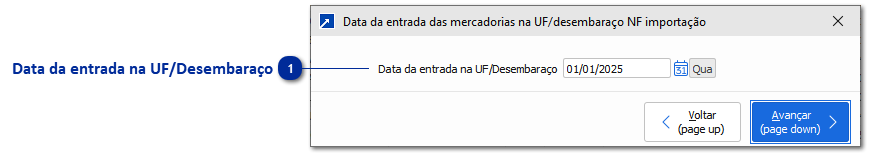Data da ent.das merc.na UF de dest./desemb.NF importação