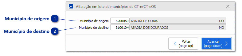 Municípios CT-e por digitação