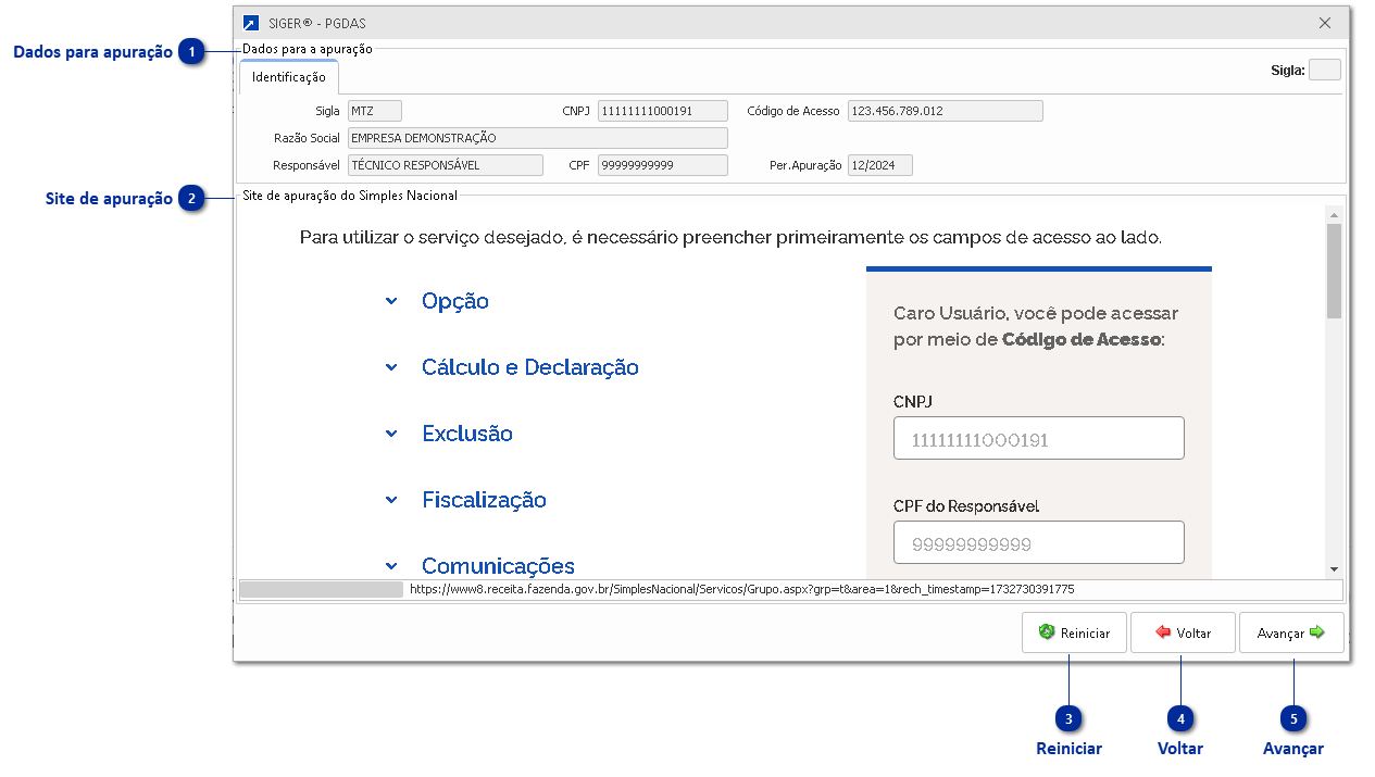 Integração com site do PGDAS-D