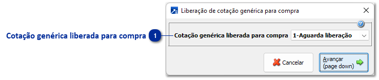 Liberação da Cotação Genérica