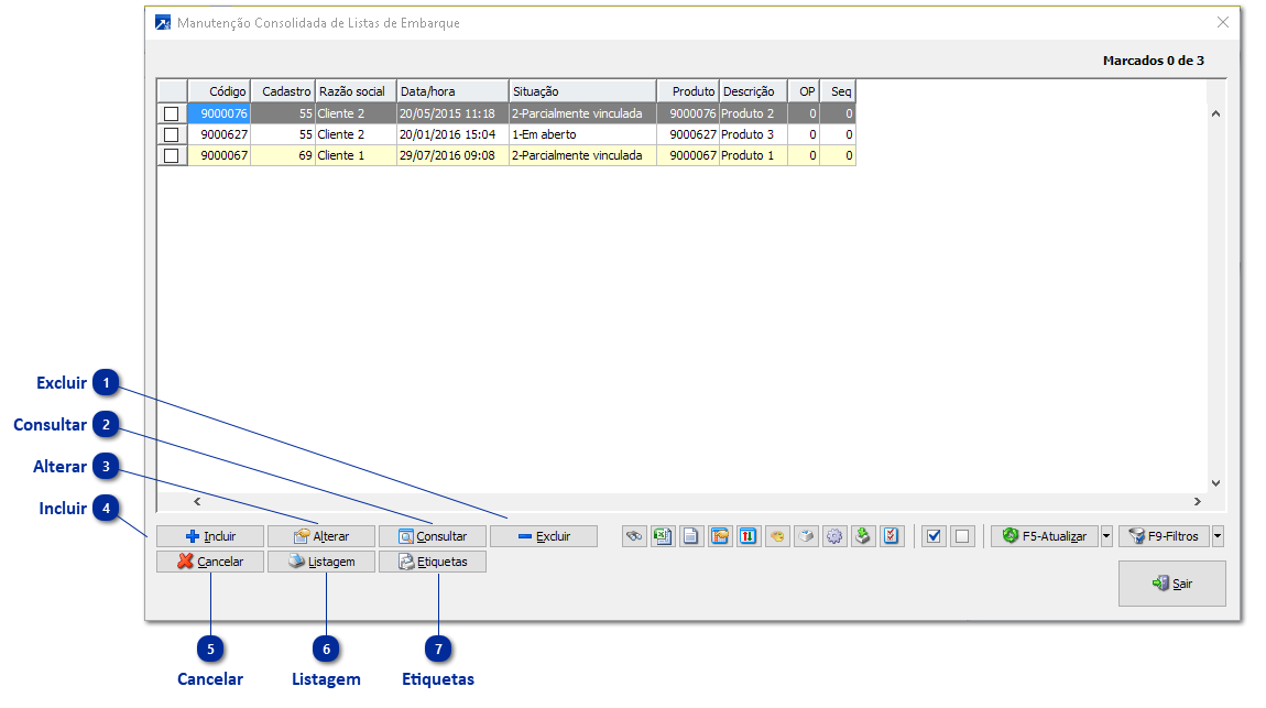 Manutenção Consolidada de Listas de Embarque