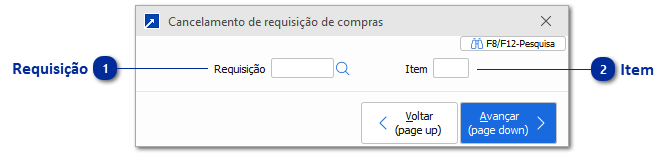 Cancelamento da Requisição de Compras