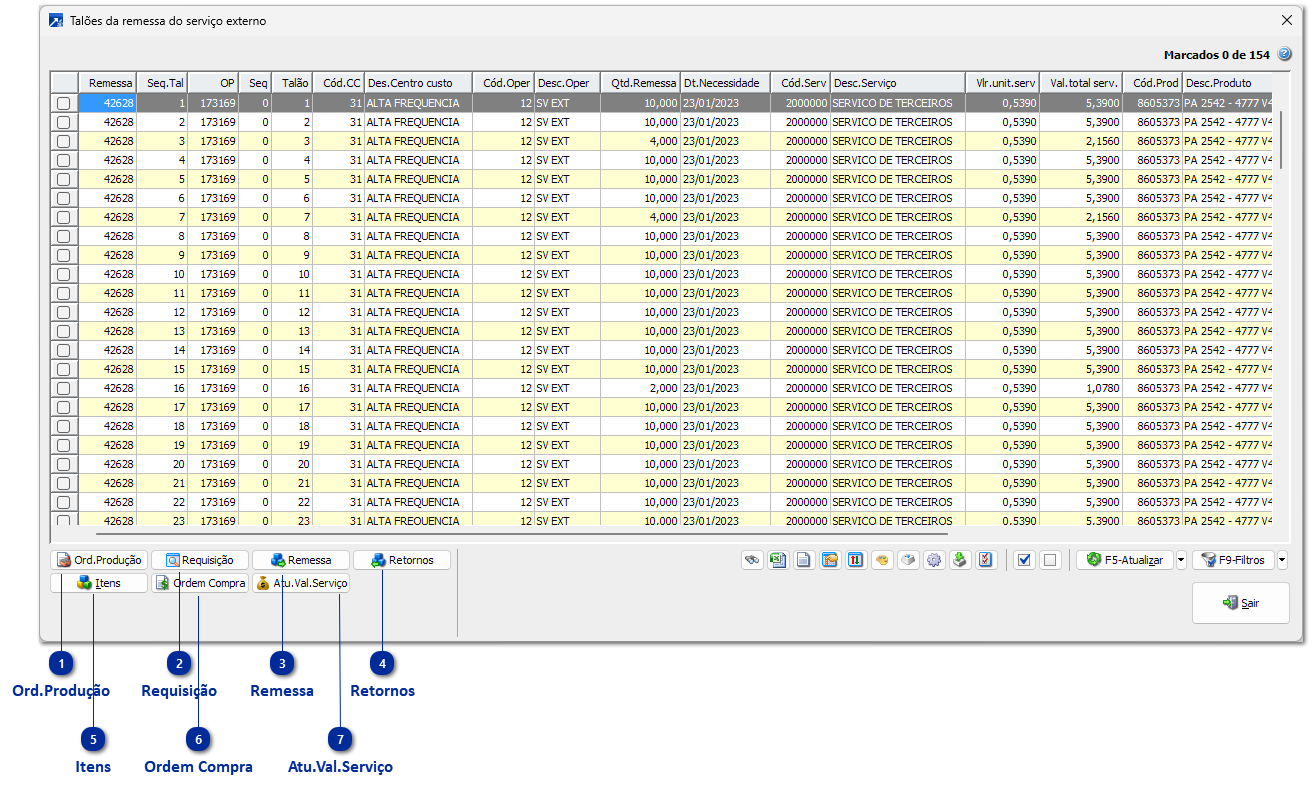 Manutenção Consolidada de Talões