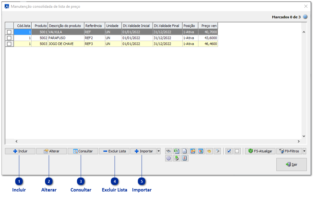 Manutenção Consolidada de Lista de Preços
