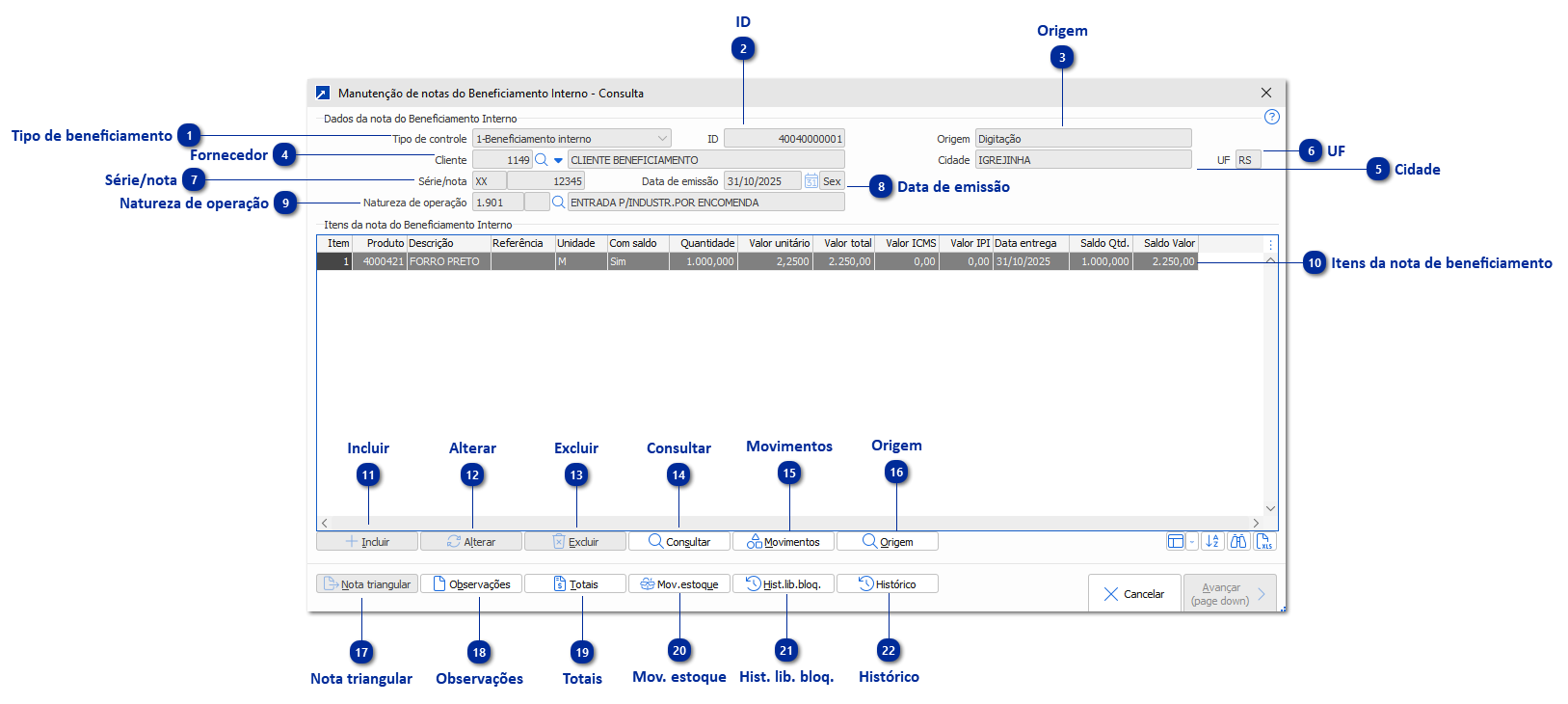 Notas de Beneficiamento