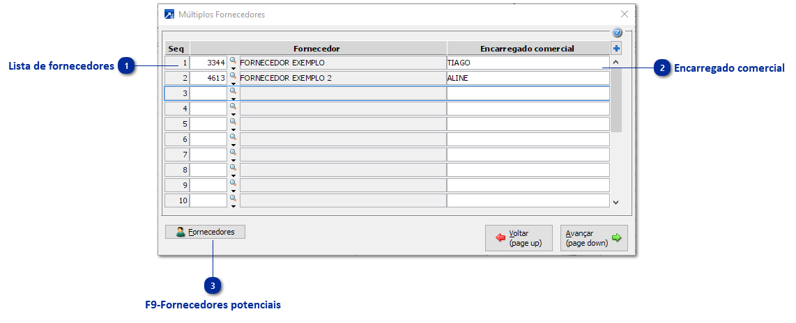 Solicitação para Múltiplos Fornecedores