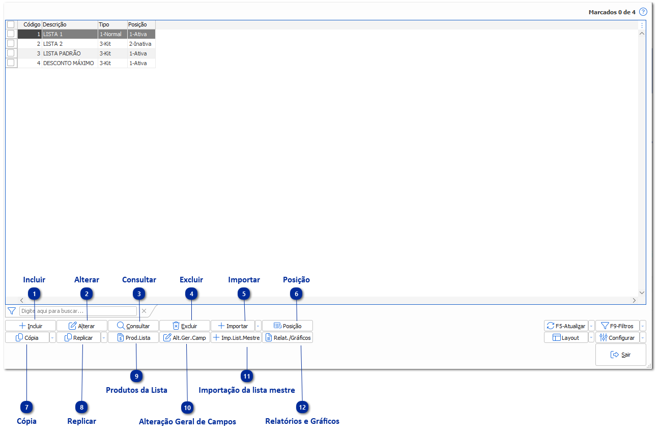 Manutenção Consolidada da Lista Mestre