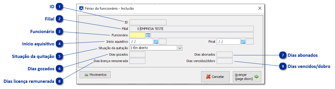 Manutenção das Férias