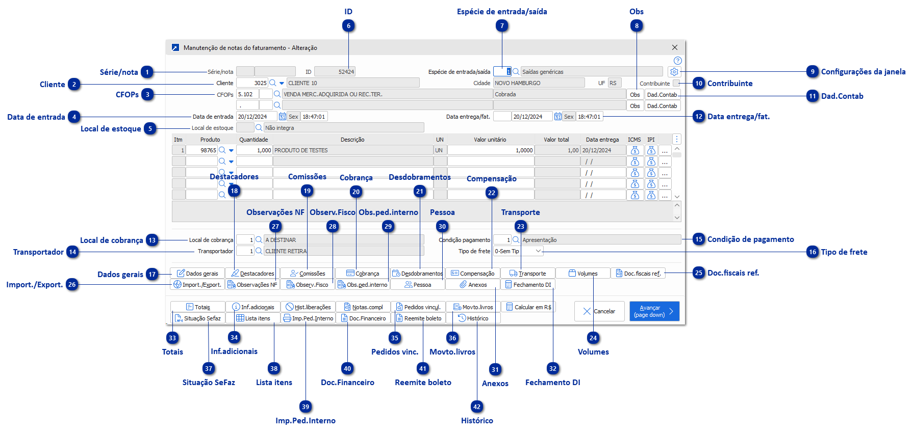 Manutenção de Notas