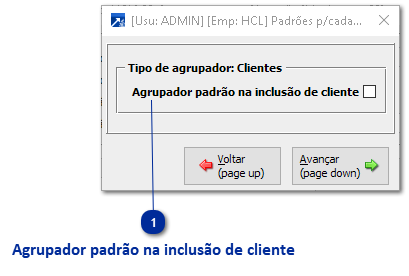 Padrões para Cadastro do Agrupamento