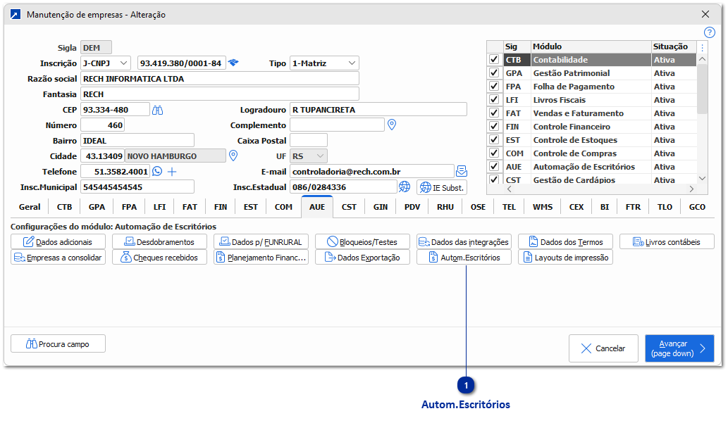 Empresa - Automação de Escritórios